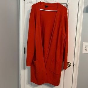 Torrid orange duster sweater long length!